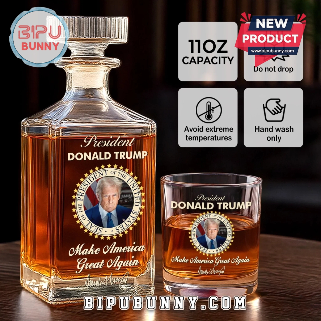 Make America Great Again Donald Trump Whiskey Decanter Set Make America Great Again Donald Trump Whiskey Decanter Set