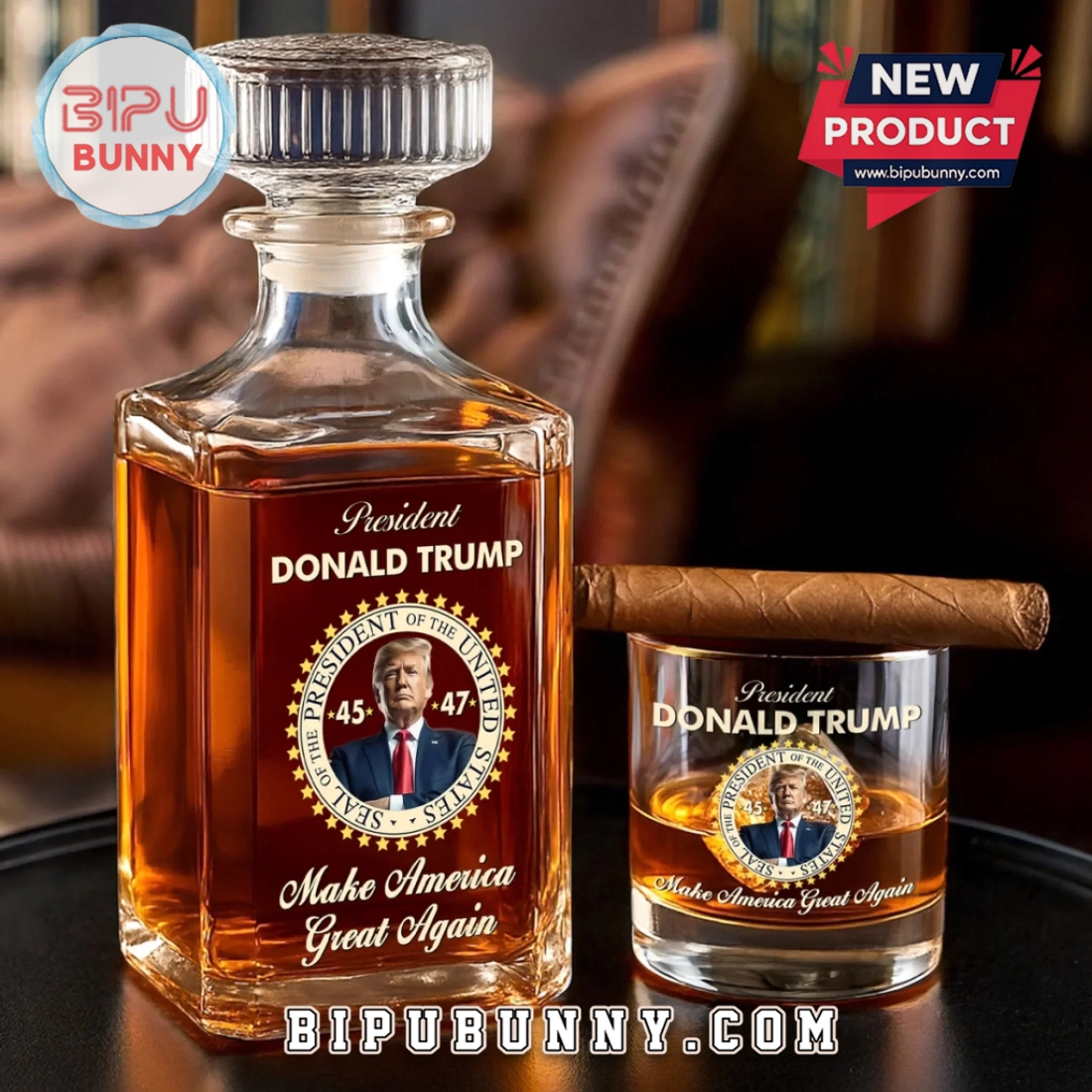 Make America Great Again Trump Whiskey Decanter Set Make America Great Again Trump Whiskey Decanter Set