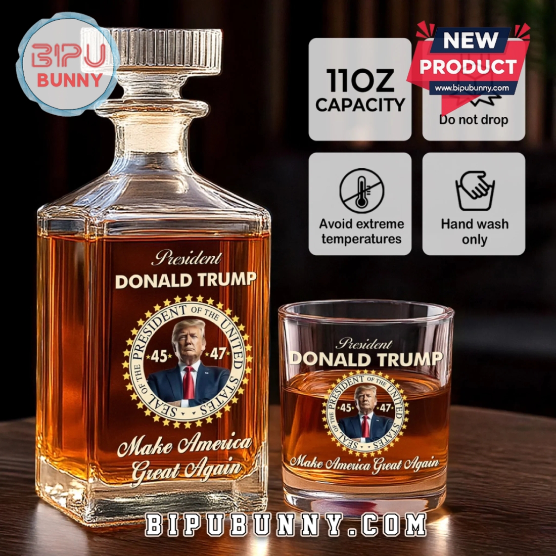 Make America Great Again Trump Whiskey Decanter Set Make America Great Again Trump Whiskey Decanter Set