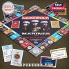 Monopoly Marines edition board with themed cards, money, and Marine Corps properties.