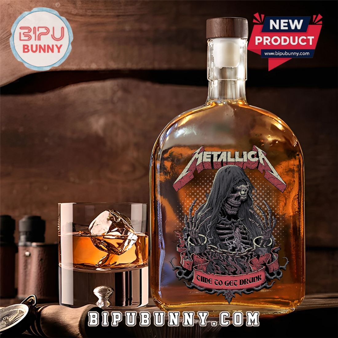 Metallica Band 25oz Whiskey Bottle Metallica Band 25oz Whiskey Bottle