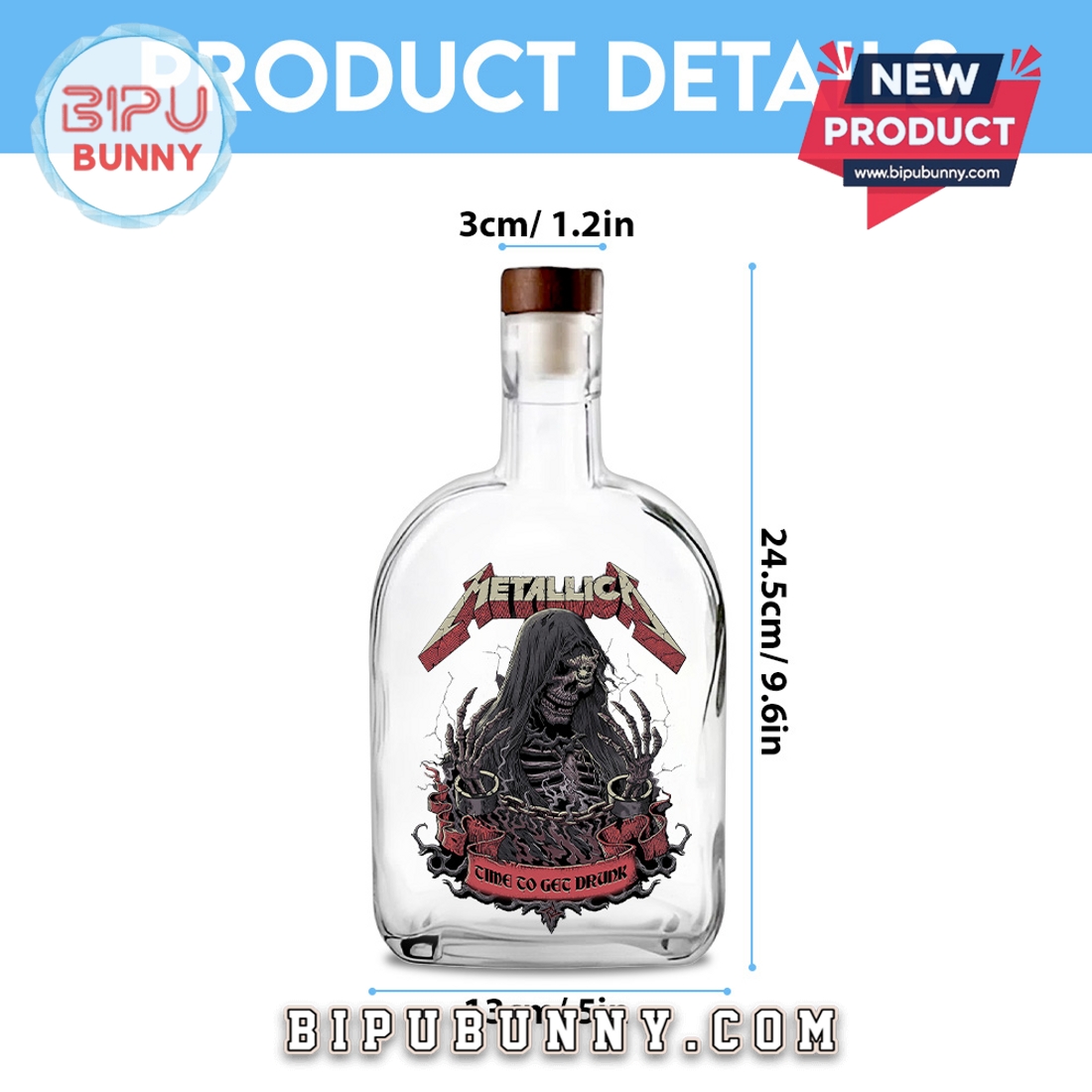 Metallica Band 25oz Whiskey Bottle Metallica Band 25oz Whiskey Bottle