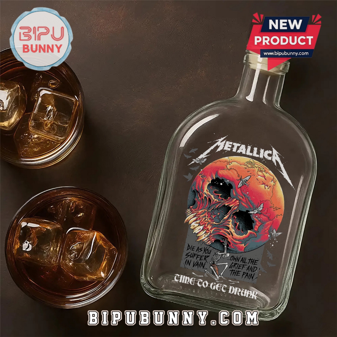 Metallica Rock Band 25oz Whiskey Bottle Metallica Rock Band 25oz Whiskey Bottle
