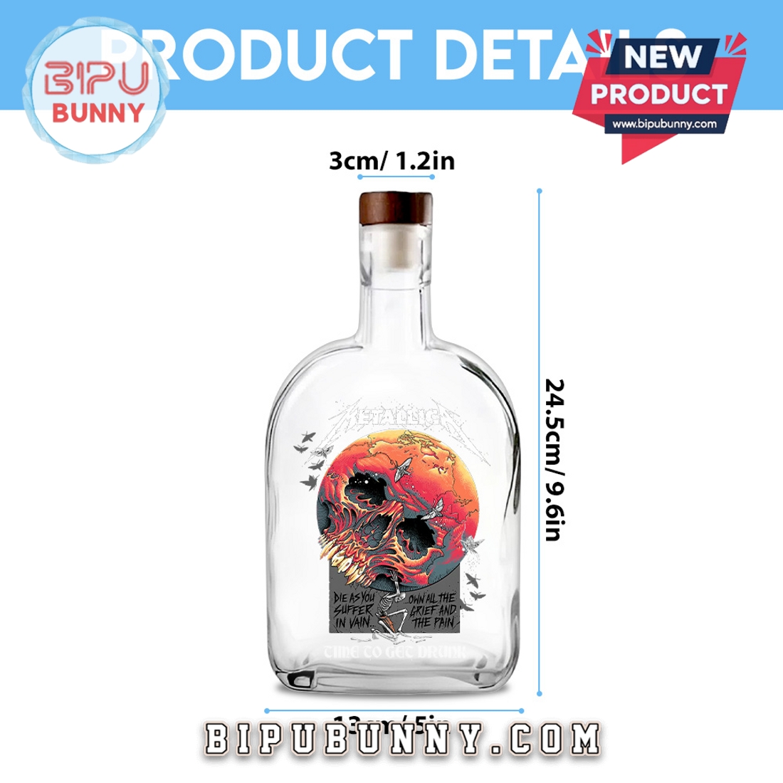 Metallica Rock Band 25oz Whiskey Bottle Metallica Rock Band 25oz Whiskey Bottle