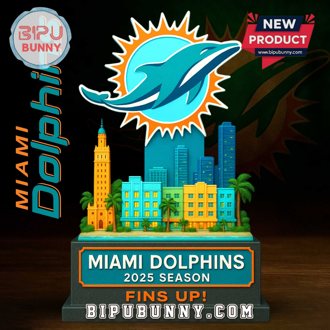 Miami Dolphins Acrylic Standee Figures Miami Dolphins Acrylic Standee Figures