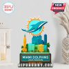 Miami Dolphins acrylic standee in stylish modern home interior.