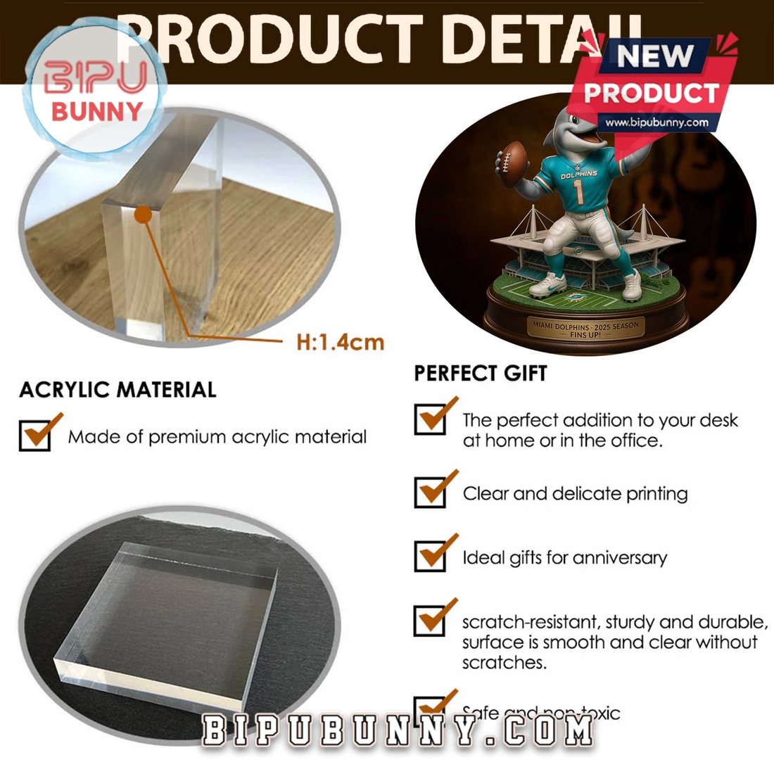 Miami Dolphins Custom Acrylic Standee Figures Miami Dolphins Custom Acrylic Standee Figures