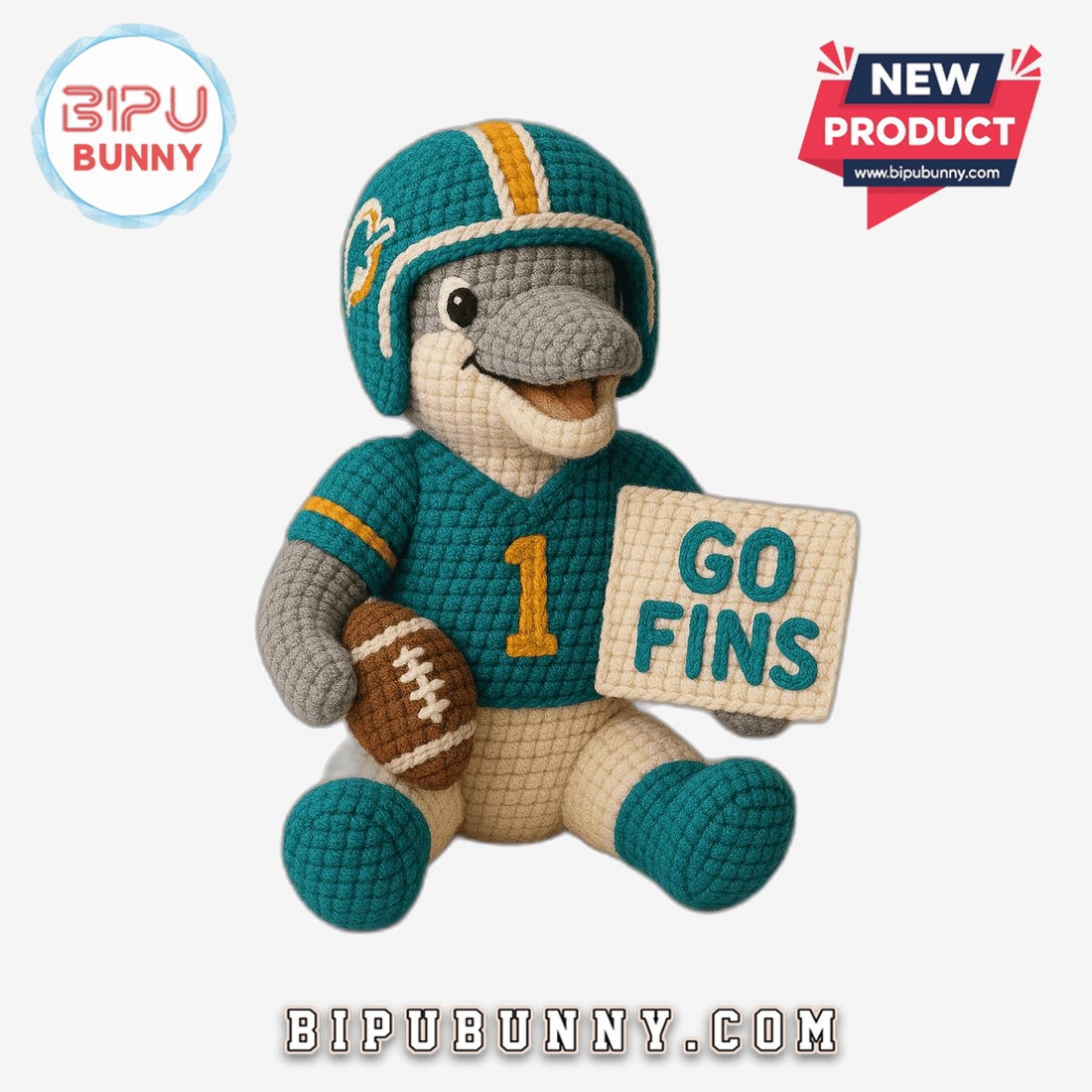 Miami Dolphins Emotional Support Crochet Doll Miami Dolphins Emotional Support Crochet Doll