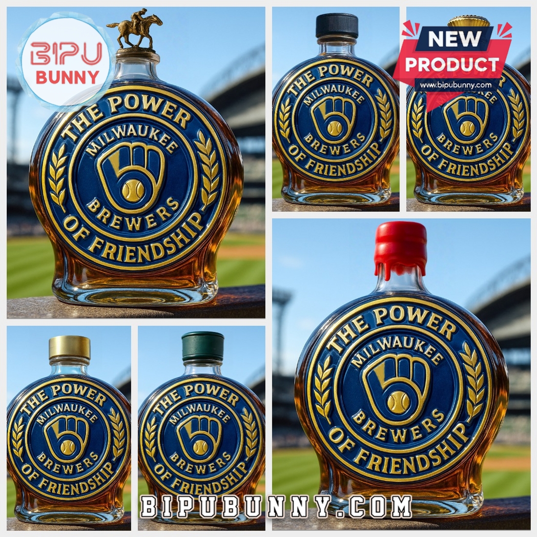 Milwaukee Brewers Power of Friendship Whiskey Bottle Milwaukee Brewers Power of Friendship Whiskey Bottle