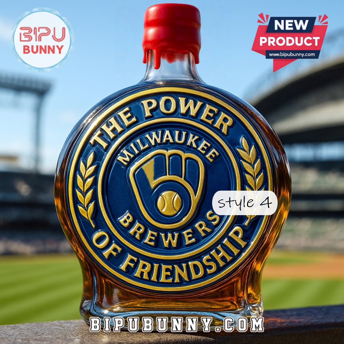 Milwaukee Brewers Power of Friendship Whiskey Bottle Milwaukee Brewers Power of Friendship Whiskey Bottle