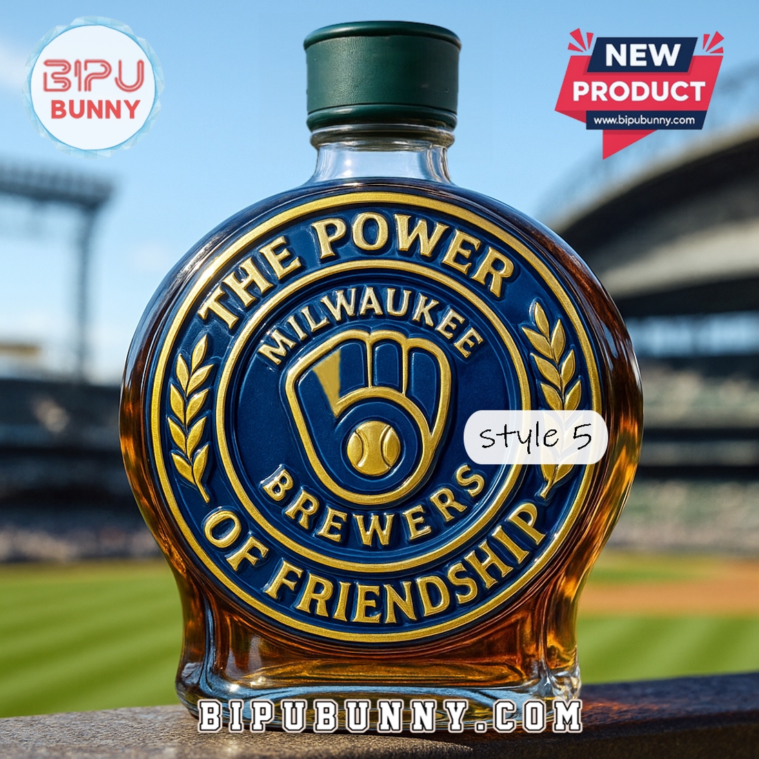 Milwaukee Brewers Power of Friendship Whiskey Bottle Milwaukee Brewers Power of Friendship Whiskey Bottle