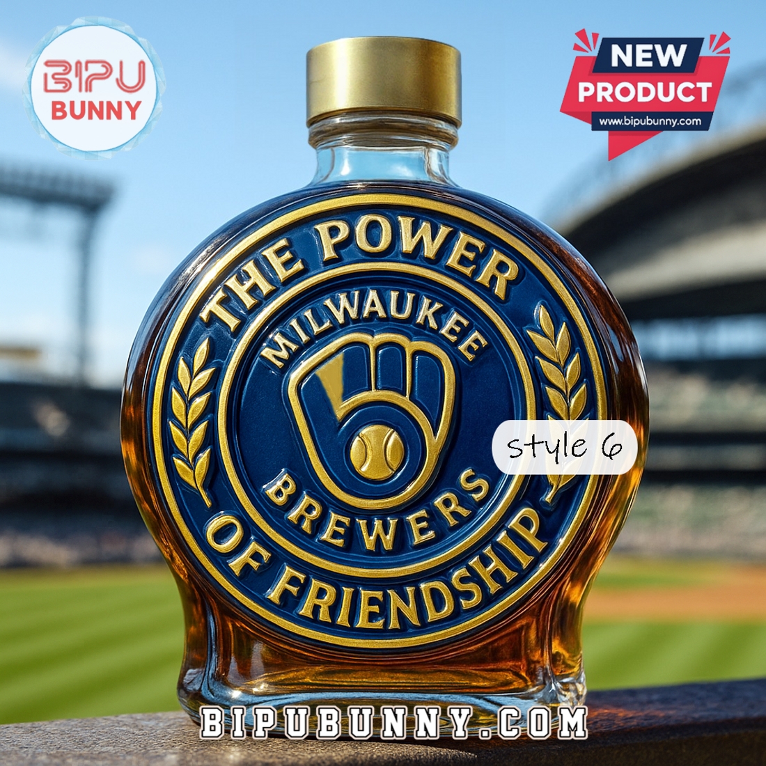 Milwaukee Brewers Power of Friendship Whiskey Bottle Milwaukee Brewers Power of Friendship Whiskey Bottle