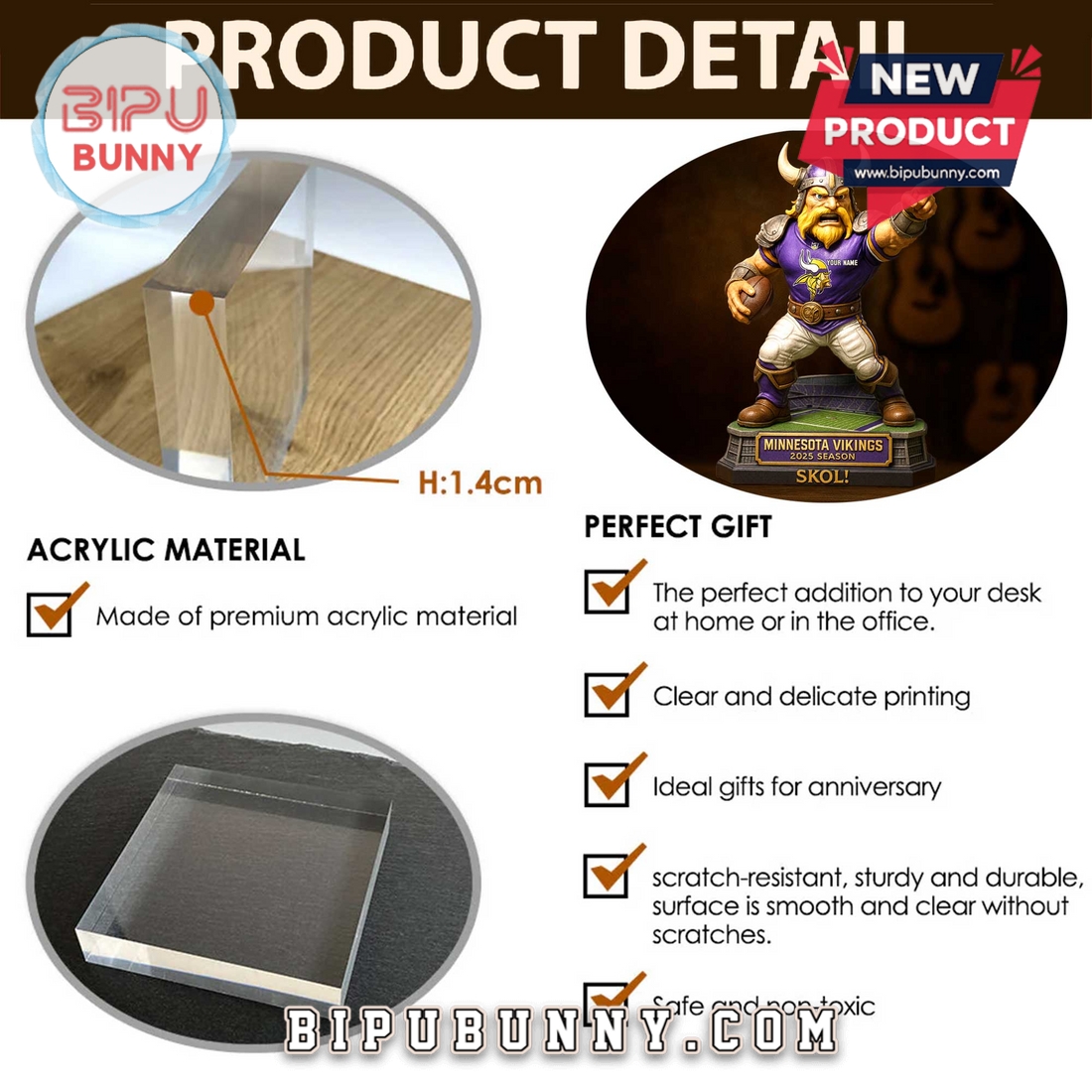 Minnesota Vikings Custom Acrylic Standee Figures Minnesota Vikings Custom Acrylic Standee Figures