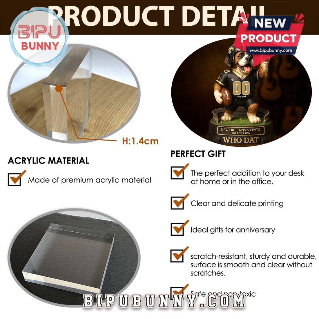 New Orleans Saints Acrylic Standee Figures New Orleans Saints Acrylic Standee Figures