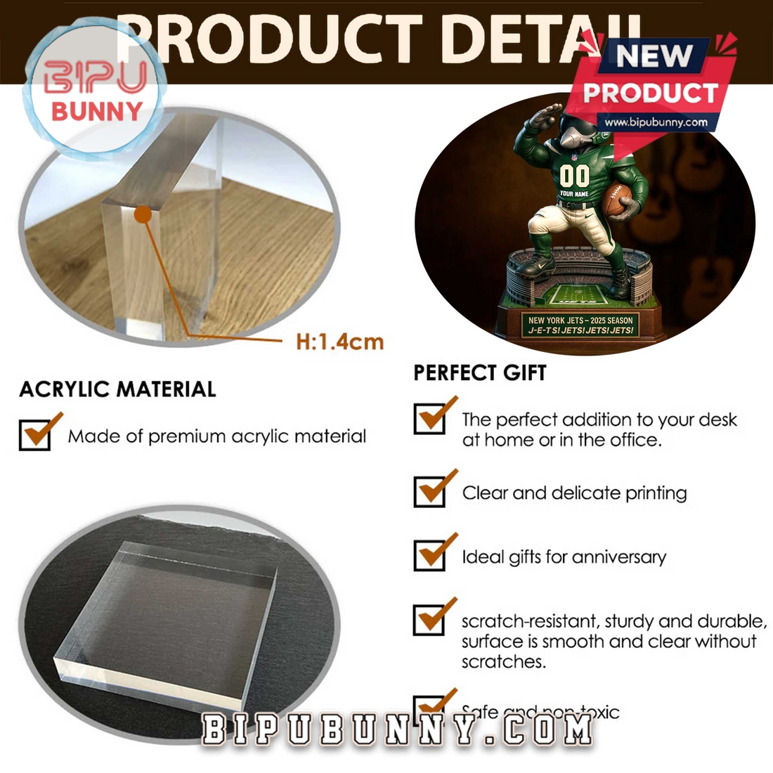 New York Jets Acrylic Standee Figures New York Jets Acrylic Standee Figures