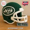 Crocheted green and white New York Jets football helmet!