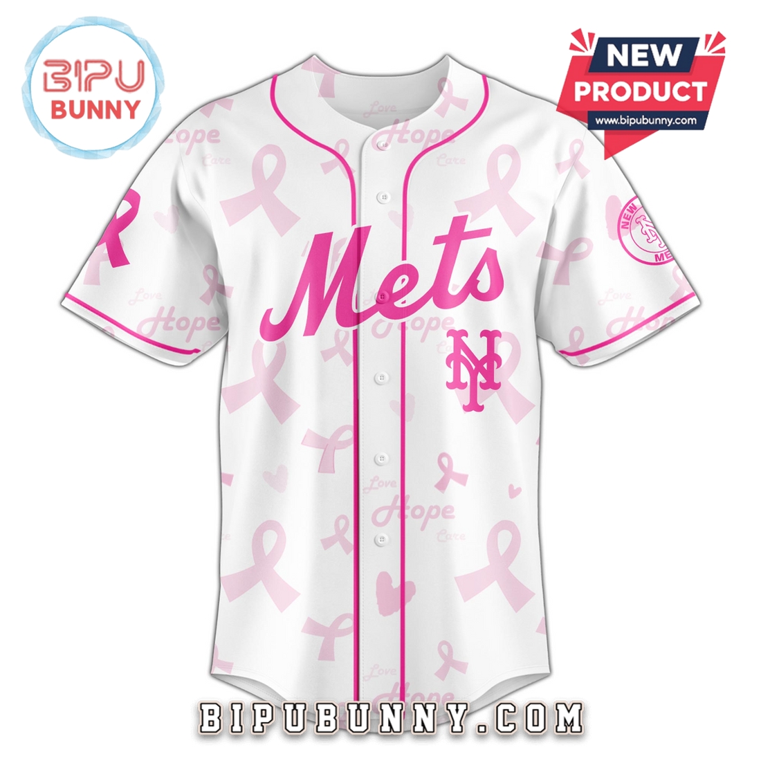 New York Mets x Breast Cancer Awareness Baseball Jersey New York Mets x Breast Cancer Awareness Baseball Jersey