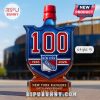 New York Rangers 100th Anniversary whiskey bottle, Style 5 with bold team colors.