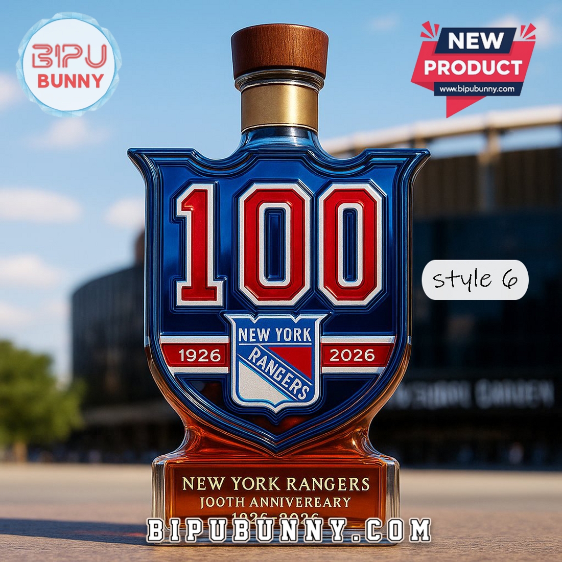 New York Rangers 100th Anniversary Whiskey Bottle New York Rangers 100th Anniversary Whiskey Bottle