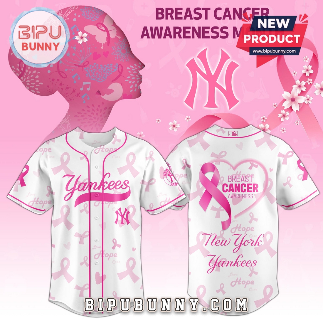 New York Yankees x Breast Cancer Awareness Baseball Jersey New York Yankees x Breast Cancer Awareness Baseball Jersey