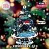 Carolina Panthers Christmas ornament with festive tree design.