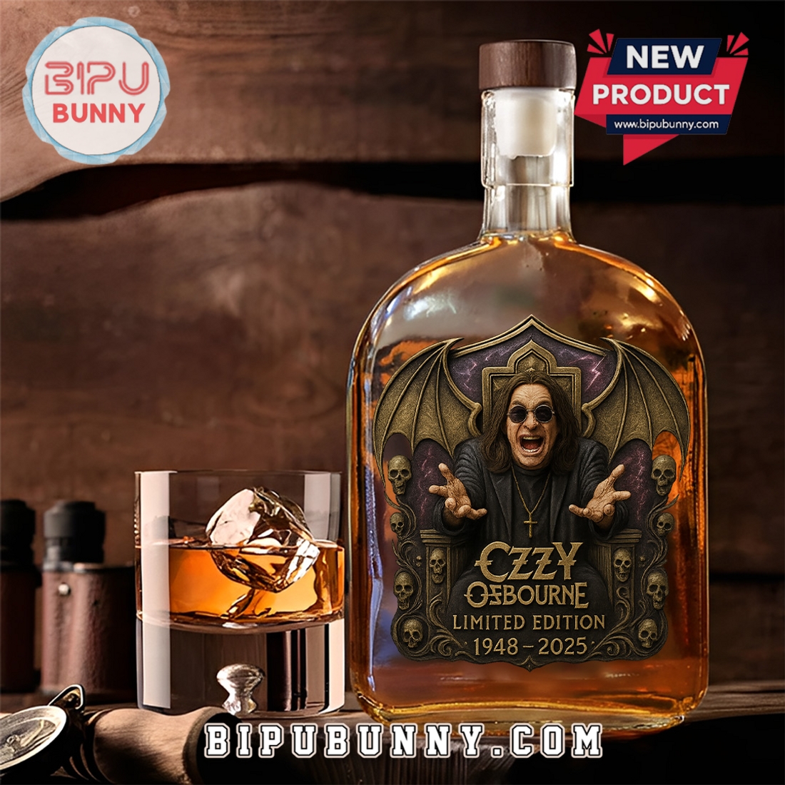 Ozzy Osbourne 1948 – 2025 25oz Whiskey Bottle Ozzy Osbourne 1948 – 2025 25oz Whiskey Bottle