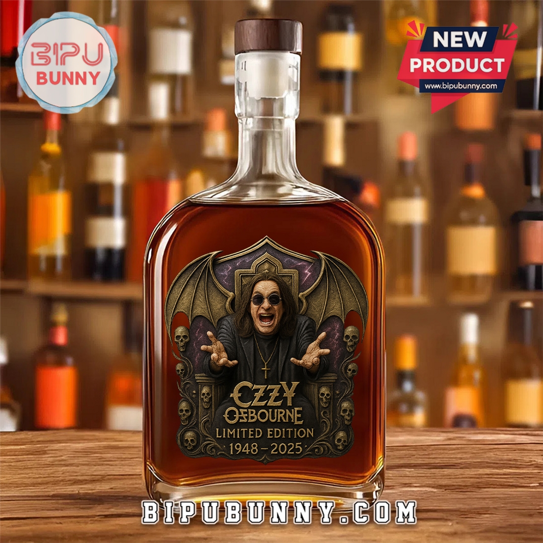 Ozzy Osbourne 1948 – 2025 25oz Whiskey Bottle Ozzy Osbourne 1948 – 2025 25oz Whiskey Bottle