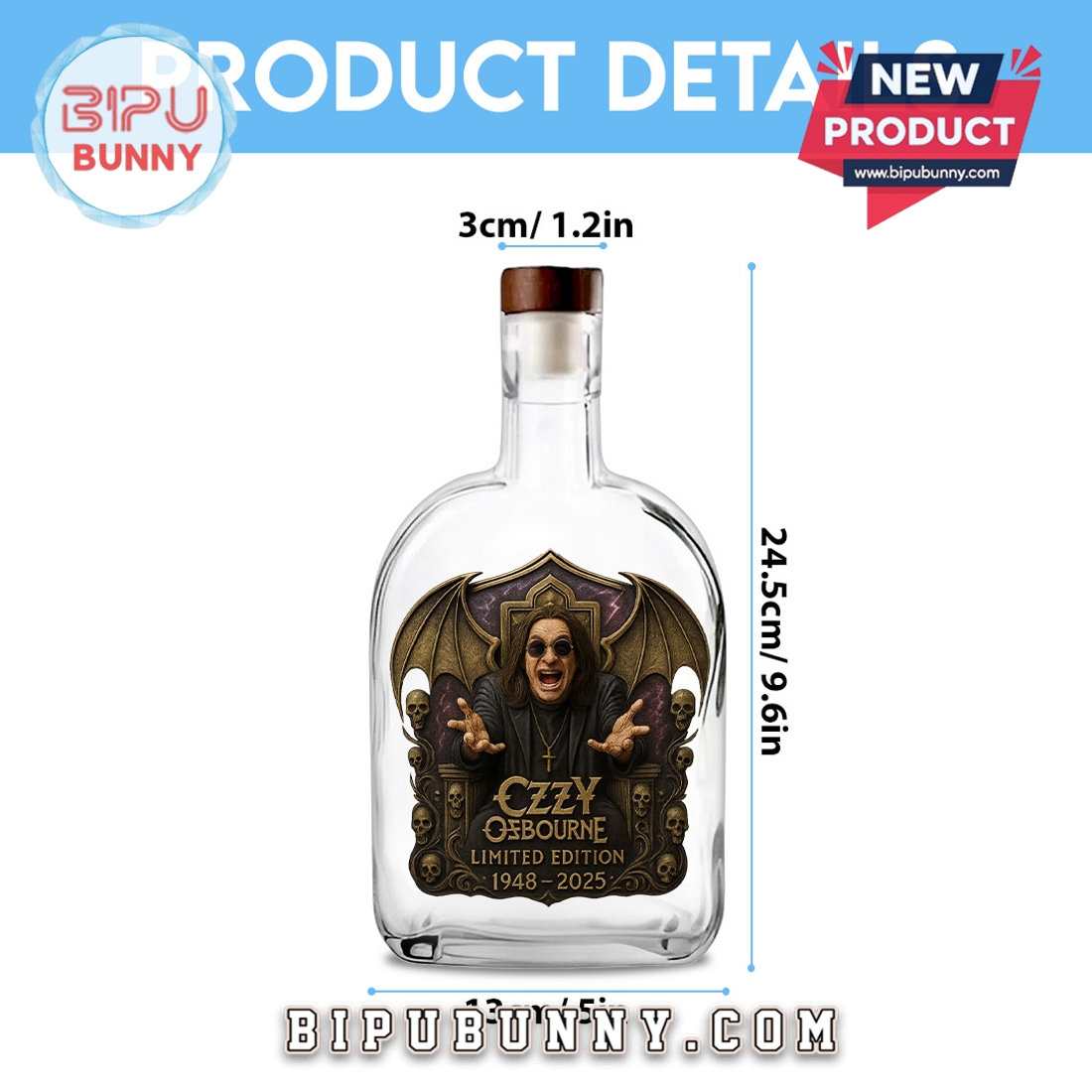 Ozzy Osbourne 1948 – 2025 25oz Whiskey Bottle Ozzy Osbourne 1948 – 2025 25oz Whiskey Bottle