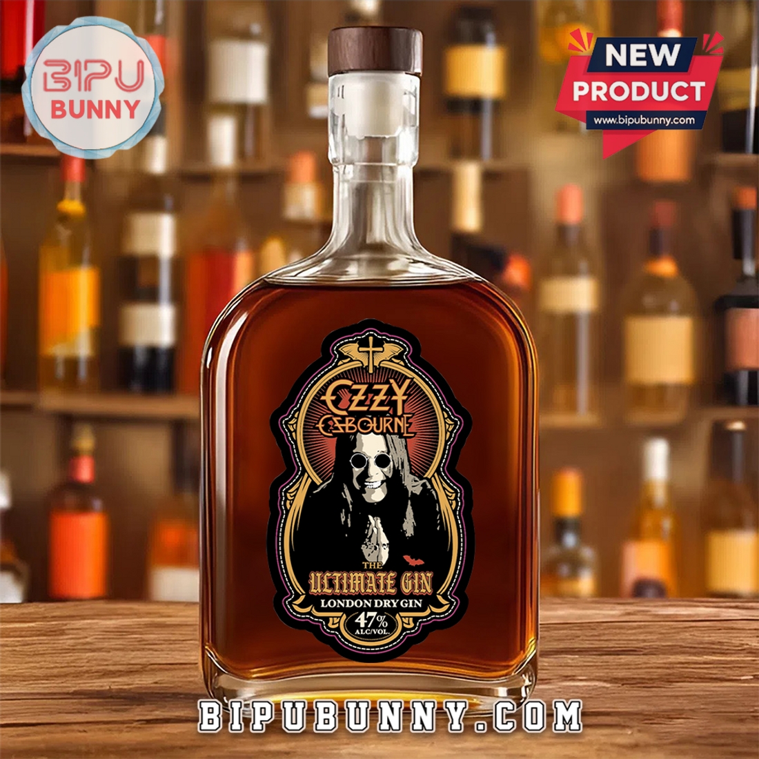 Ozzy Osbourne Ultimate Gin 25oz Whiskey Bottle Ozzy Osbourne Ultimate Gin 25oz Whiskey Bottle