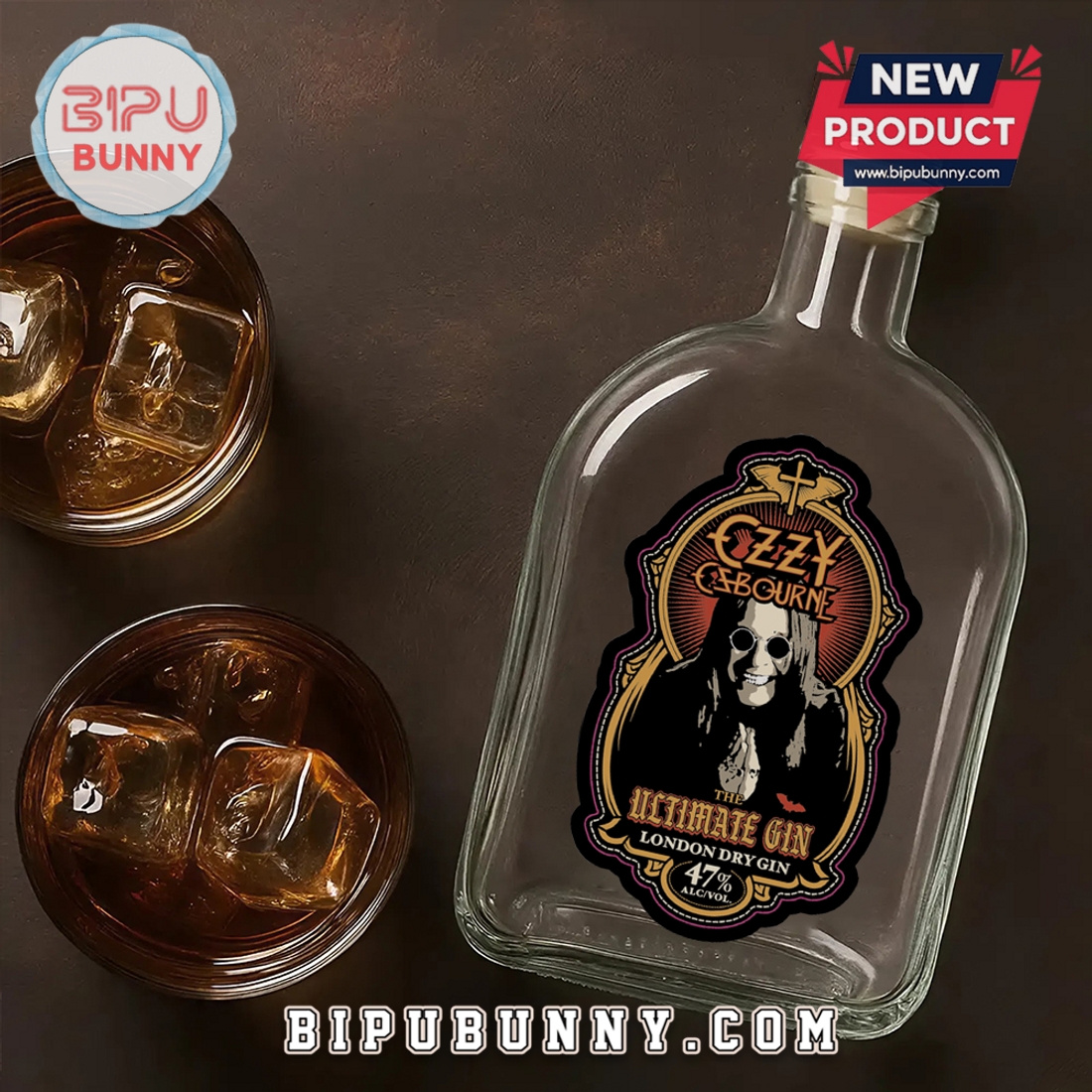 Ozzy Osbourne Ultimate Gin 25oz Whiskey Bottle Ozzy Osbourne Ultimate Gin 25oz Whiskey Bottle