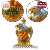 Three views of Philadelphia Eagles eagle figurine with Halloween theme!