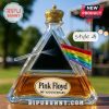 Pink Floyd style 4 liquor bottle with a golden crown cap, black prism and rainbow flag.