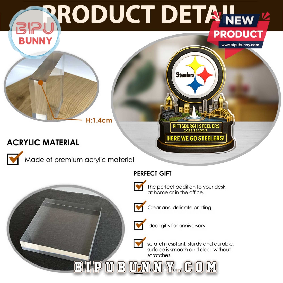 Pittsburgh Steelers Acrylic Standee Figures Pittsburgh Steelers Acrylic Standee Figures