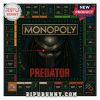 Monopoly Predator Edition game board with Predator mask at center and themed property spaces.