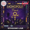 Monopoly Prince Edition game board with themed properties and Prince’s iconic symbol in the center.