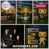 Full set of Queen Funko Pop figures including Freddie Mercury, Brian May, Roger Taylor, and John Deacon.