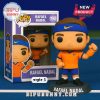 Funko Pop Rafael Nadal in orange outfit with fist raised.
