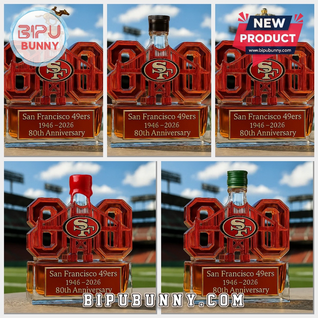 San Francisco 49ers 80th Anniversary Whiskey Bottle San Francisco 49ers 80th Anniversary Whiskey Bottle