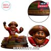 Close-up of 49ers mascot figure with name and stadium text.