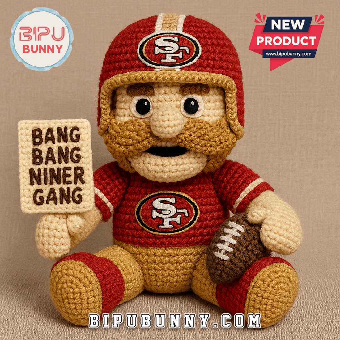 San Francisco 49ers Emotional Support Crochet Doll San Francisco 49ers Emotional Support Crochet Doll