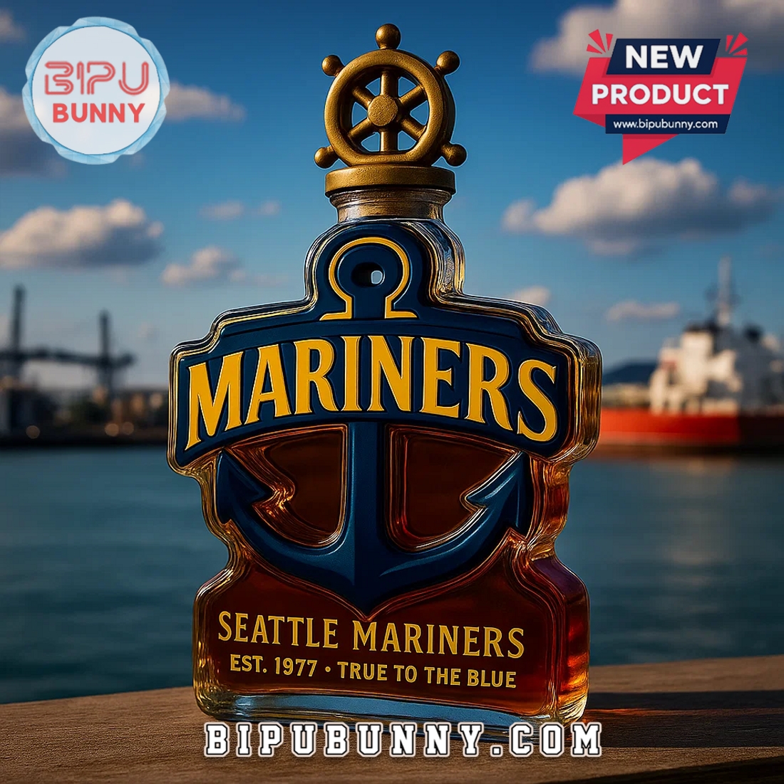 Seattle Mariners Anchor-Shaped Whiskey Bottle Seattle Mariners Anchor-Shaped Whiskey Bottle