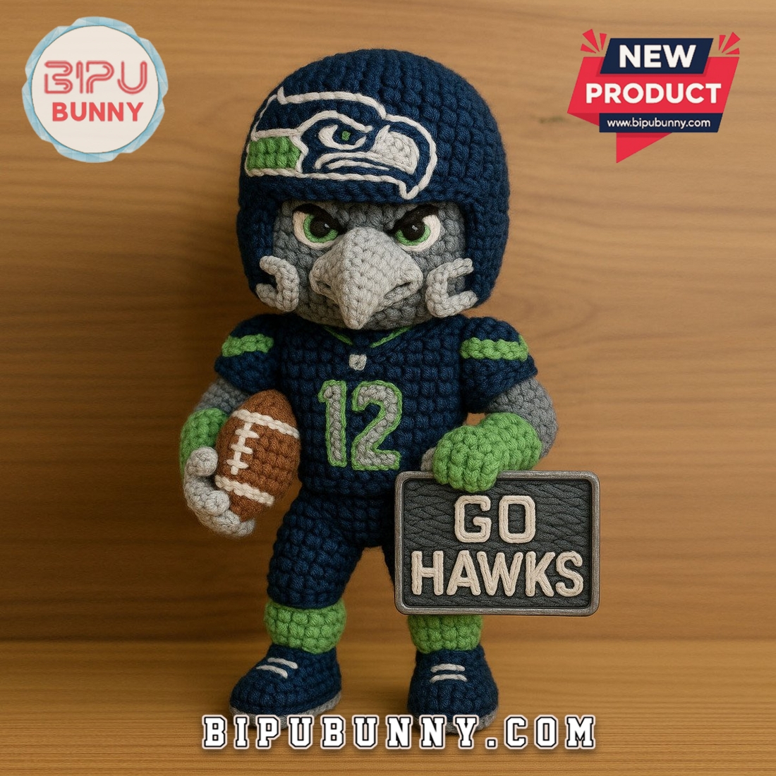 Seattle Seahawks Emotional Support Crochet Doll Seattle Seahawks Emotional Support Crochet Doll