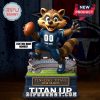 Tennessee Titans raccoon mascot figure with football and personalized jersey.