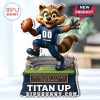 Titans raccoon standee with white outline and stadium base on light background.