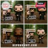 Funko Pop figures of Rick Grimes, Daryl Dixon, Michonne, and Negan from The Walking Dead.
