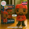 Funko Pop figure of Tupac Shakur in red Georgia sweatshirt and red cap with display box.