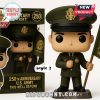 U.S. Army figurine with a flag celebrating 250 years of the Army, wearing military uniform.