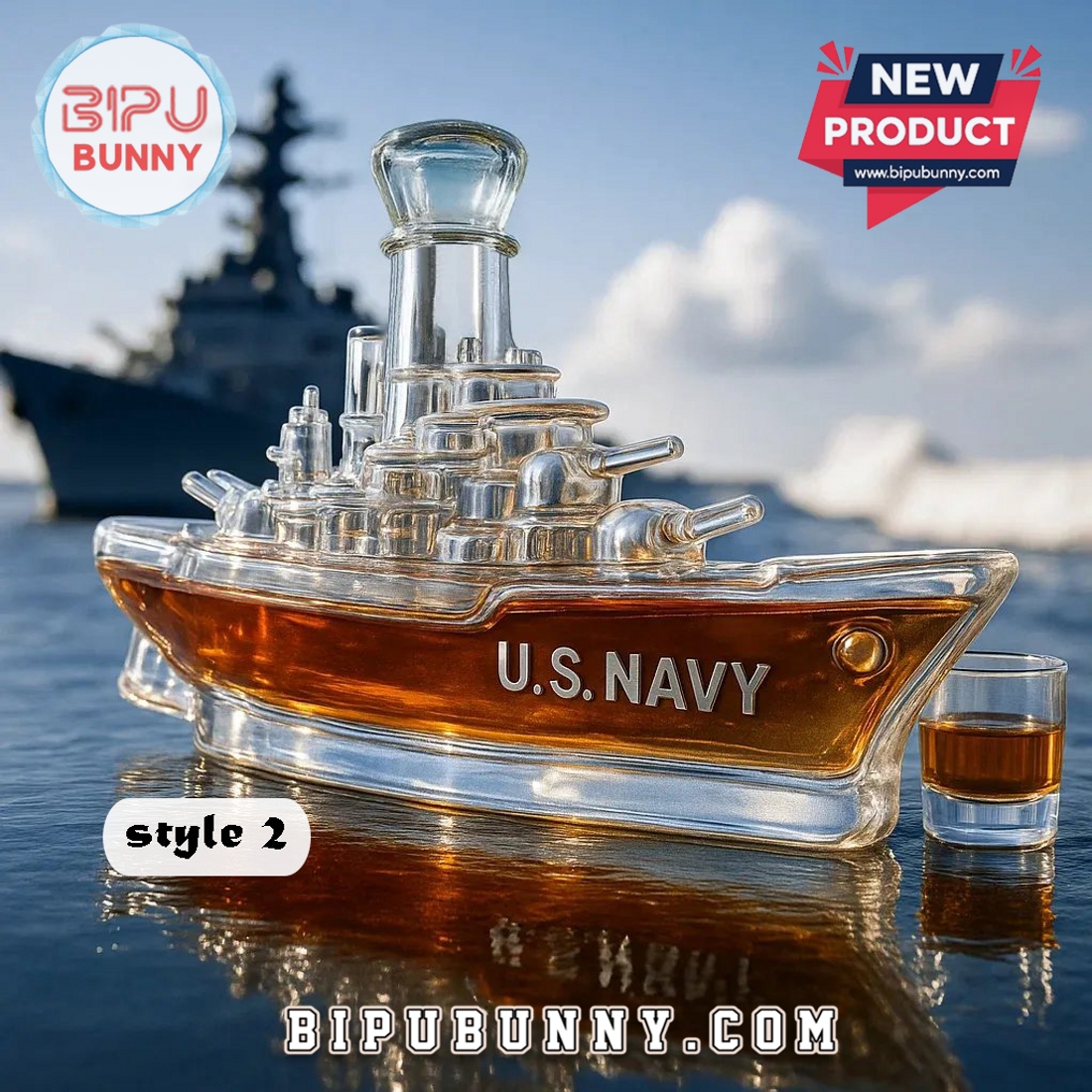 U.S. Navy Battleship Whiskey Bottle U.S. Navy Battleship Whiskey Bottle
