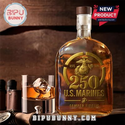US Marine Corps 25oz Whiskey Bottle