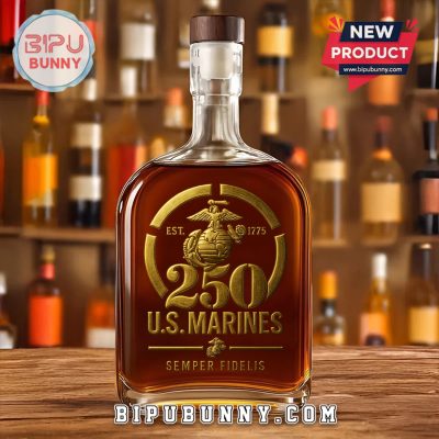 US Marine Corps 25oz Whiskey Bottle